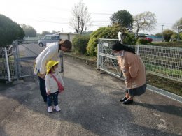 園長先生にごあいさつ